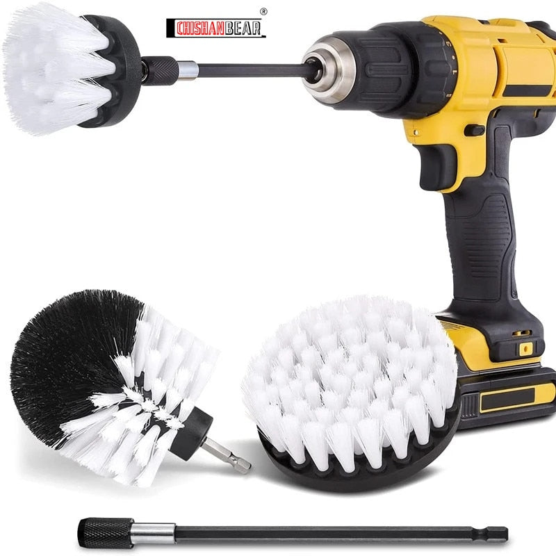Car 2/3.5/4/5'' Brush Attachment Set Power Scrubber Brush Polisher Bathroom Cleaning Kit with Extender Kitchen Cleaning Tools